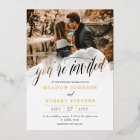 Gossamer Overlay Gold Foil Photo Informal Wedding