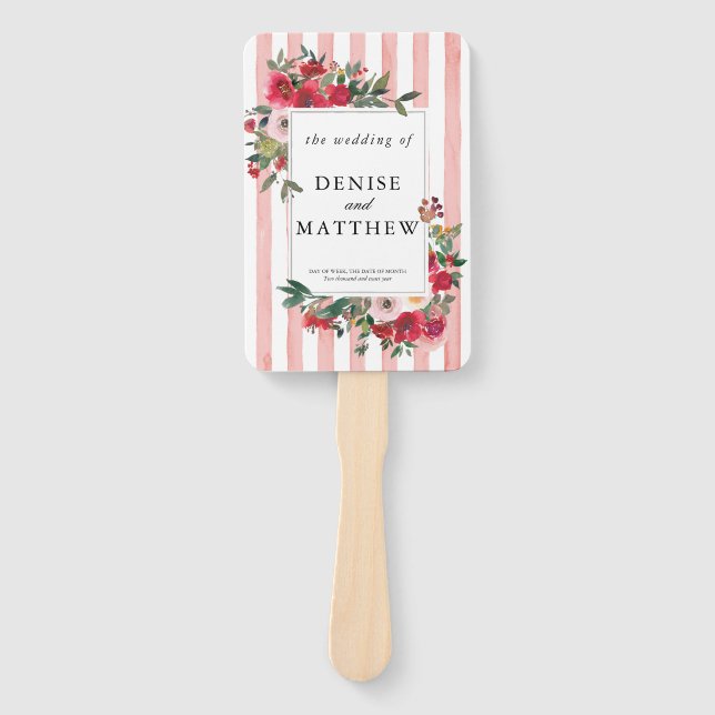 Gossamer Pink Wedding  Hand Fan (Front)