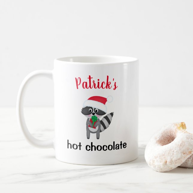 gosses noël bois animal tasse de café (Avec donut)