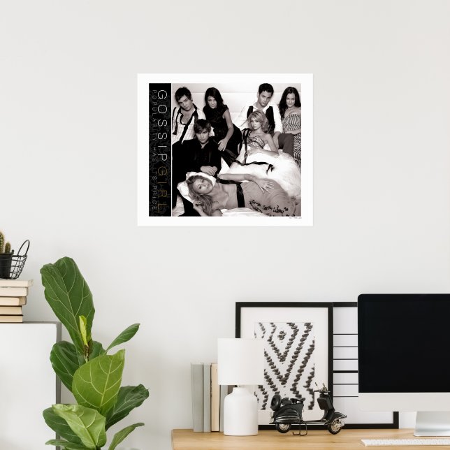 Gossip Girl Black and White Group Graphic Poster (Home Office)