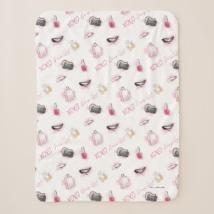 Gossip Girl Makeup Pattern Sherpa Blanket
