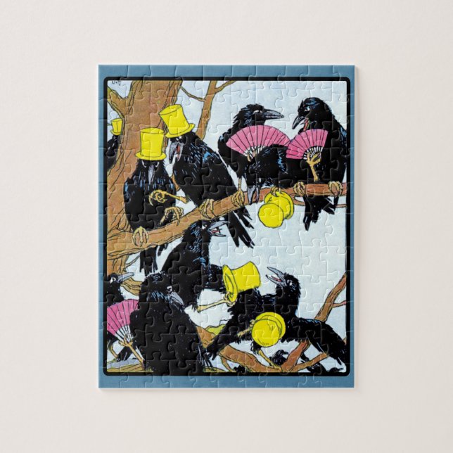 Gossiping Crows Jigsaw Puzzle (Vertical)