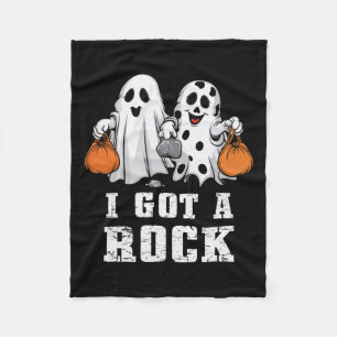 Got A Rock Ghost Halloween Spooky Trick Treat Scar Fleece Blanket