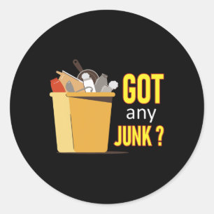 Got Any Junk Recycling Worker Recycling Scrapper C Classic Round Sticker