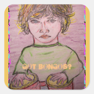 got bongos? square sticker