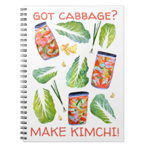 Got Cabbage? Make Kimchi Fun Spicy Watercolor Notebook