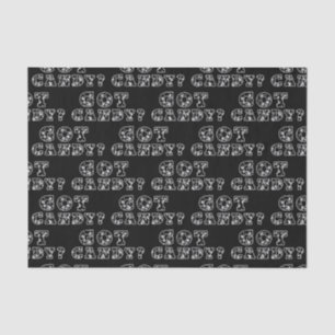 Got Candy? Black & White Skulls Halloween Tissue Paper