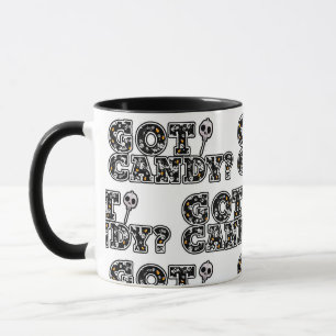 Got Candy? Black & White Skulls Sucker Halloween Mug