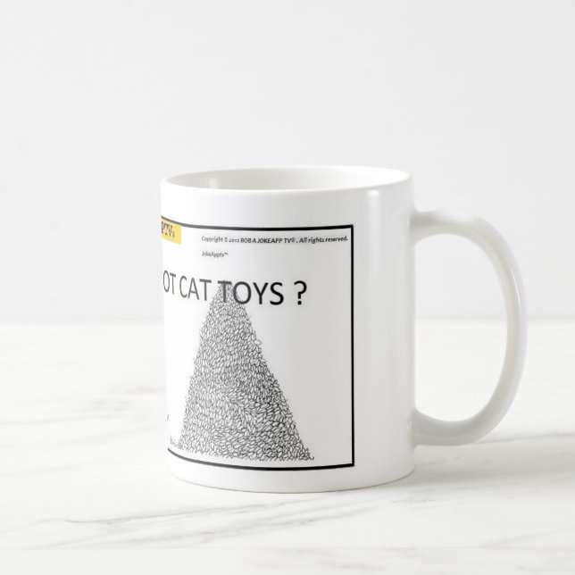 Got Cat Toys? JokeApptv Cartoon Cat Coffee Mug (Right)
