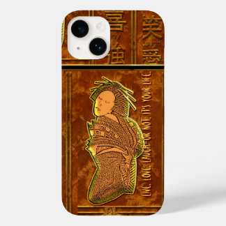 Got Characters? Japanese Design in Brown and Gold Case-Mate iPhone 14 Case