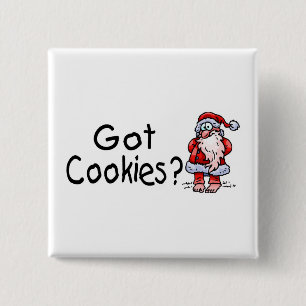 Got Cookies Santa 2 Inch Square Button