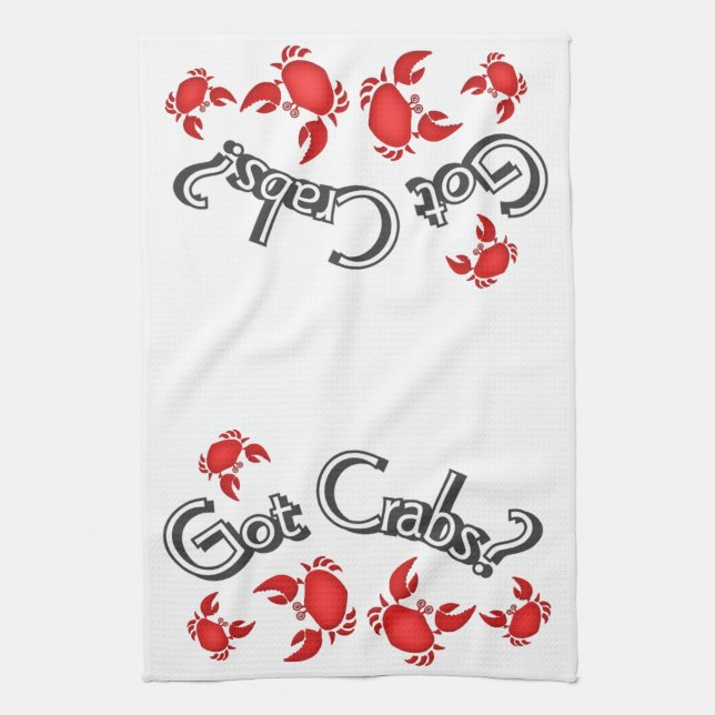 Got Crabs? Saying Red Crabs Humour Kitchen Towel (Vertical)