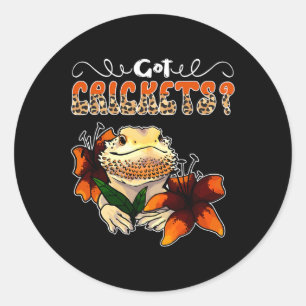 Got Cricket Flowers Cute Bearded Dragon Reptile Lo Classic Round Sticker