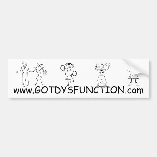 Got Dysfunction website bumper sticker (Front)