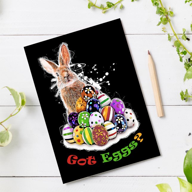 Got Eggs? Funny Easter Bunny Eggs Card (Got Eggs? Funny Easter Bunny Eggs. Note Card)