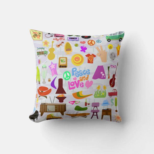 Got Enough Retro Stuff Throw Pillow (Front)