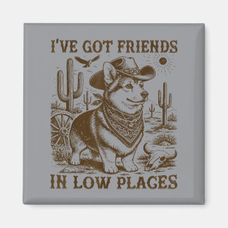 Got Friends In Low Plvegas Basball Fan Corgi Dad Magnet