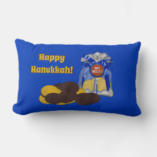 Got-Gelt-Chocolate-Coin-Grouping-Stripes-2- Lumbar Pillow