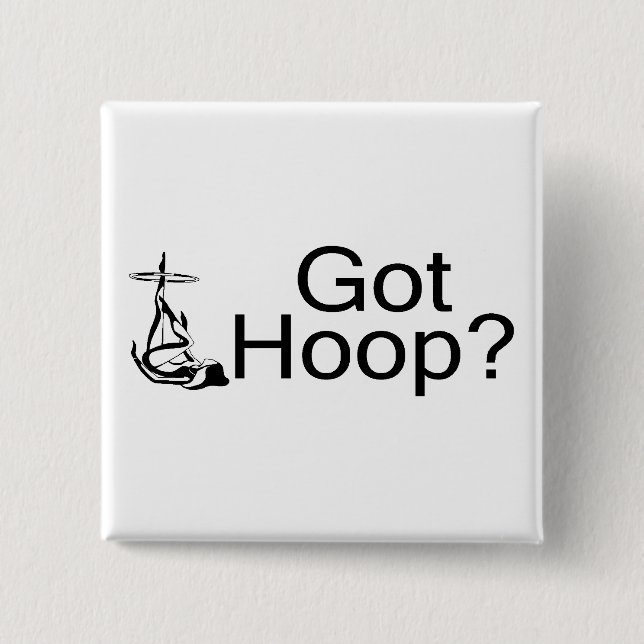 Got Hoop Hula Hoop Girl 2 Inch Square Button (Front)