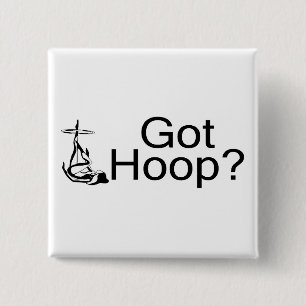 Got Hoop Hula Hoop Girl 2 Inch Square Button