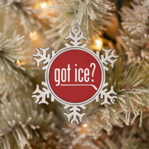 got ice? (hockey) snowflake pewter christmas ornam ornament