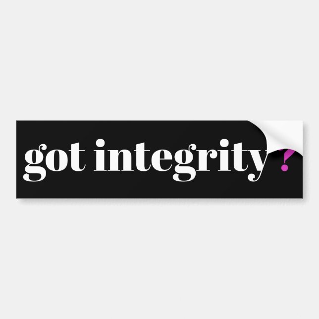 Got Integrity? sticker/sign/magnet Bumper Sticker (Front)