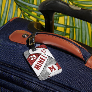 Got it! girl's maroon grey volleyball team colours luggage tag