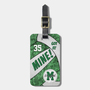 Got it! green white girl's volleyball team colours luggage tag