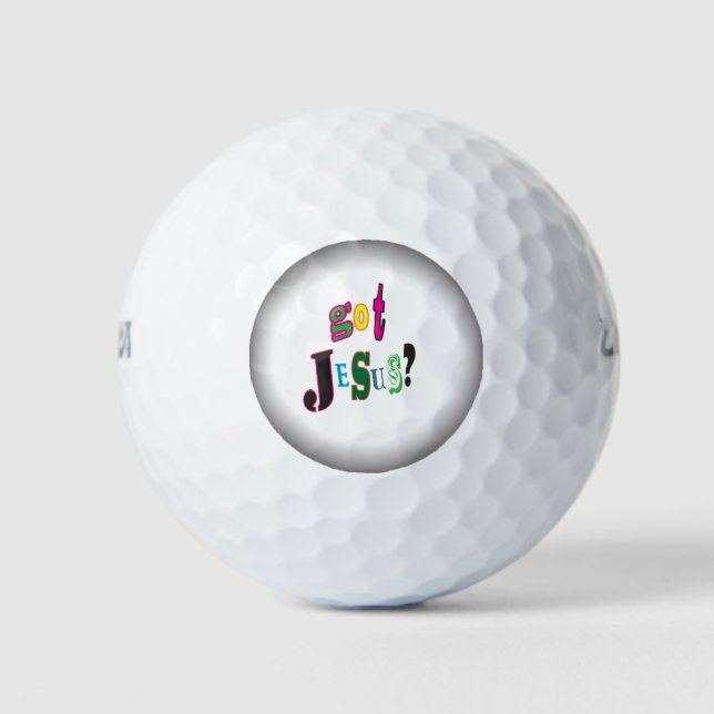 Got Jesus Black Oval Abstract Golf Balls (Front)