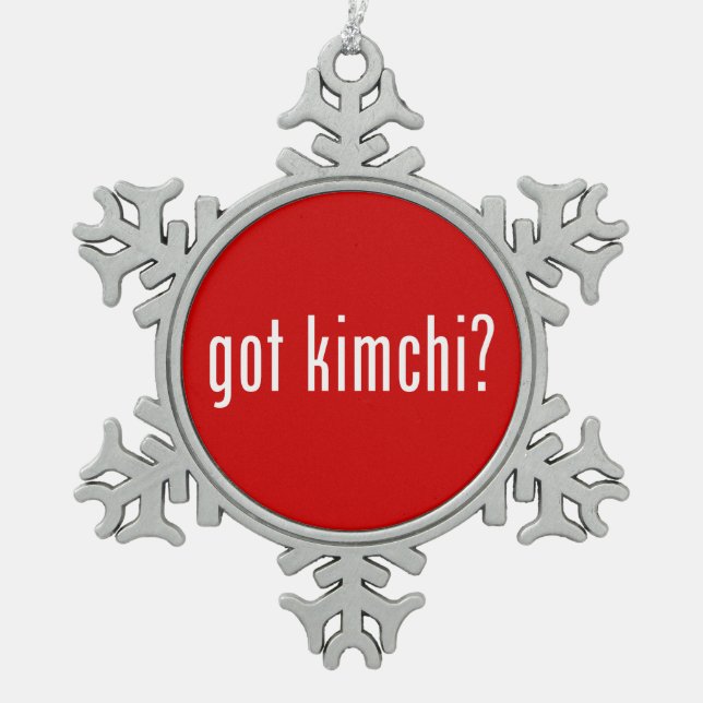 got kimchi? snowflake pewter christmas ornament (Front)
