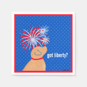 Got Liberty? Yellow Dog Independence Day Napkins