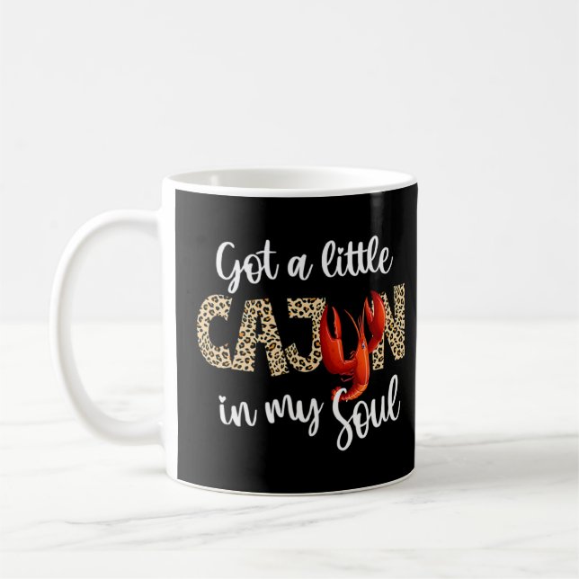 Got Little Cajun In My Soul Leopard Crawfish Boil  Coffee Mug (Left)