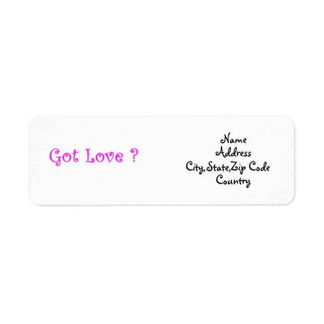 Got Love-address label (Front)