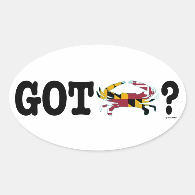 Got Maryland Crabs Decal (set of 4) Oval Sticker (Front)