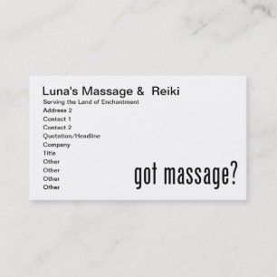 Got Massage? Appointment Card