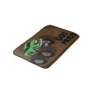 Got Mud? Green Monster Truck Bath Mat for Kids