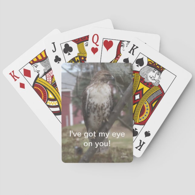 Got My Eye on You Red-tailed Hawk Playing Cards (Back)