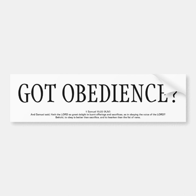GOT OBEDIENCE? BUMPER STICKER (Front)
