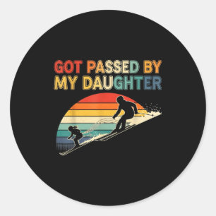 Got Ped By My Daughter Funny Ski Classic Round Sticker