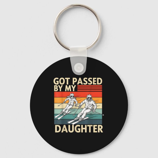 Got Ped By My Daughter Funny Ski  Keychain (Front)