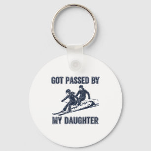 Got Ped By My Daughter Funny Ski  Keychain