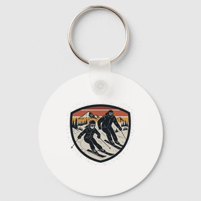Got Ped By My Daughter Funny Skiing 2 Sided  Keychain (Front)
