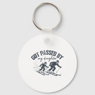 Got Ped By My Daughter Funny Skiing Dad Men  Keychain
