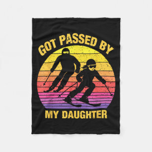 Got Ped By My Daughter Funny Skiing Family Fleece Blanket