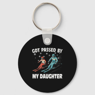Got Ped By My Daughter Funny Skiing Funny Family D Keychain