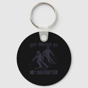 Got Ped By My Daughter Funny Skiing  Keychain