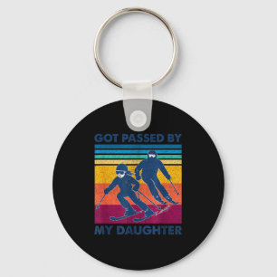 Got Ped By My Daughter Funny Skiing  Keychain