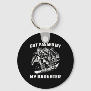 Got Ped By My Daughter Funny Skiing Ski Dad Winter Keychain