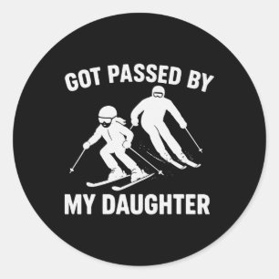 Got Ped By My Daughter Ski _1  Classic Round Sticker