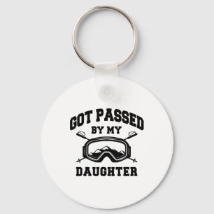 Got Ped By My Daughter Vintage Typography Skiing L Keychain